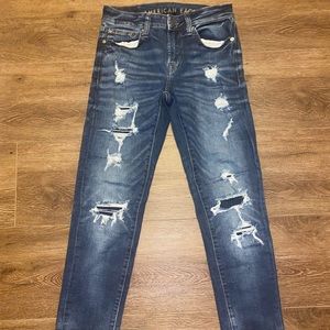 Mens American Eagle Blue Demin Distressed Jeans